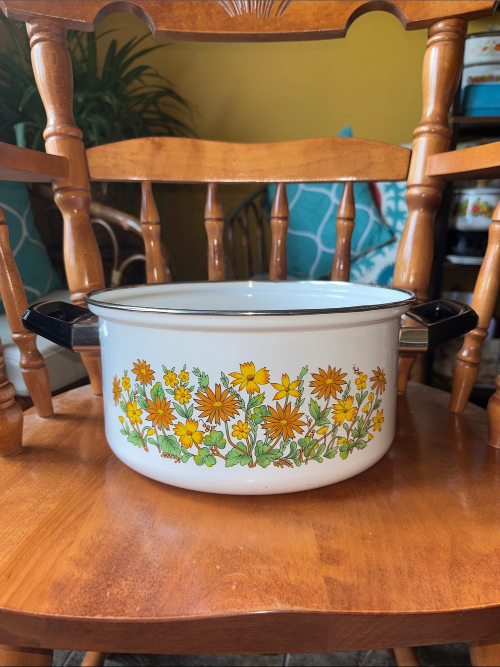 1970’s vintage flower power stock pot